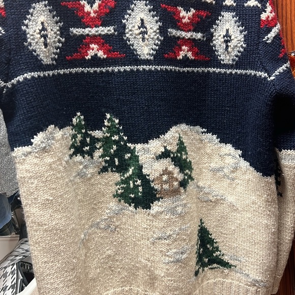 Lauren Ralph Lauren hand knit dog sled roll collar sweater vintage - Picture 6 of 7